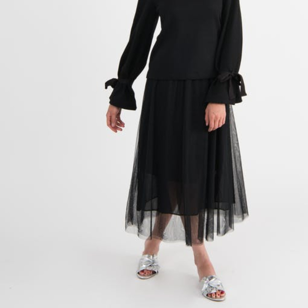 Tulle Mesh Skirt Black